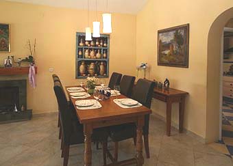 Dining room for fine dining at Villa Araucaria